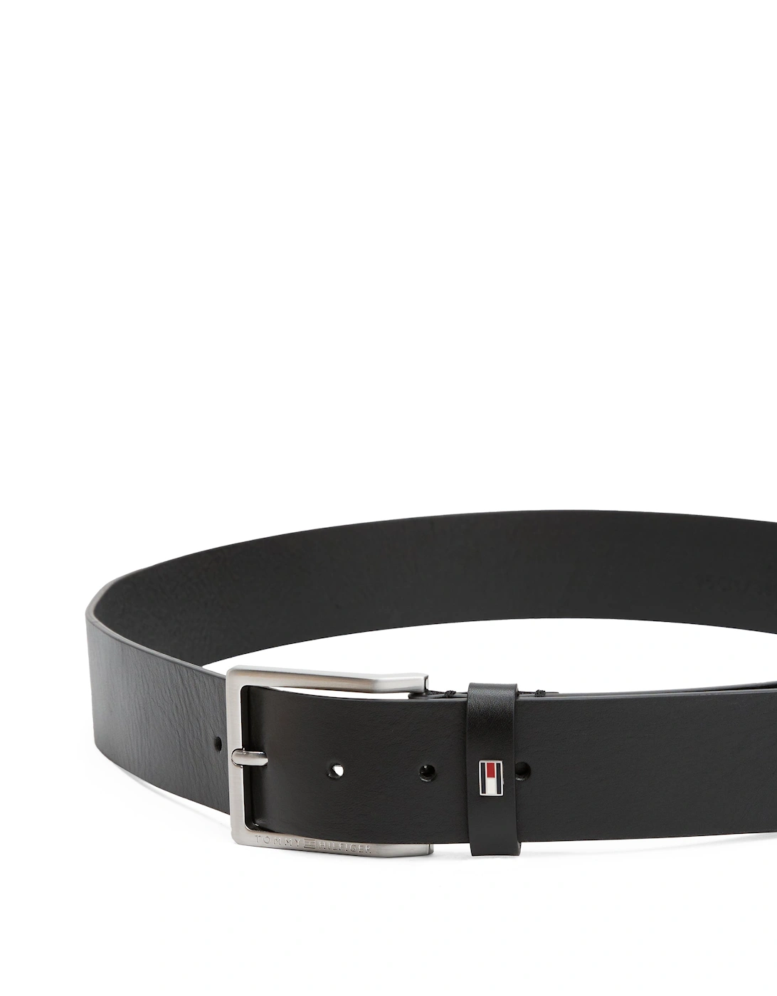 Adan Tonal Square Buckle Mens Leather Belt - Black