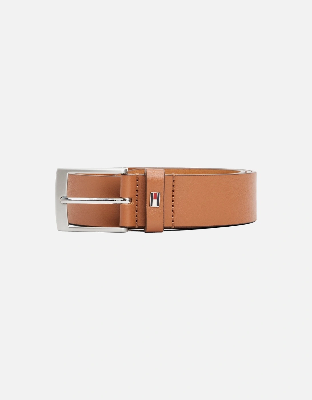 Adan Tonal Square Buckle Mens Leather Belt - Cognac