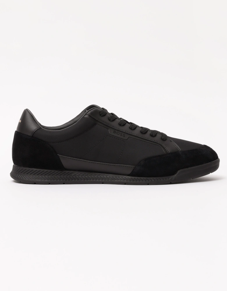 BOSS Orange Nitan Mens Low-top trainers with suede and faux leather - Black 005