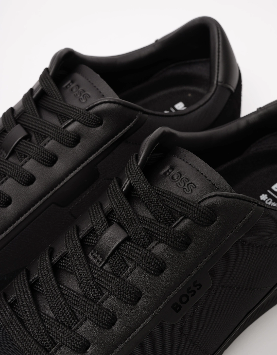 BOSS Orange Nitan Mens Low-top trainers with suede and faux leather - Black 005