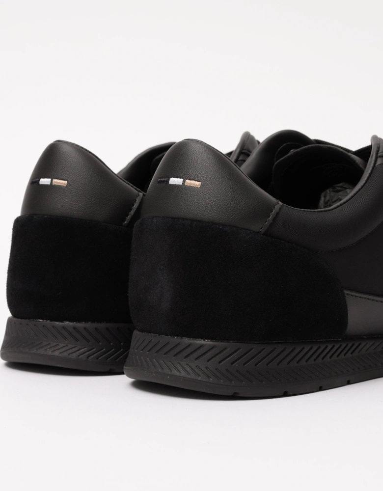 BOSS Orange Nitan Mens Low-top trainers with suede and faux leather - Black 005