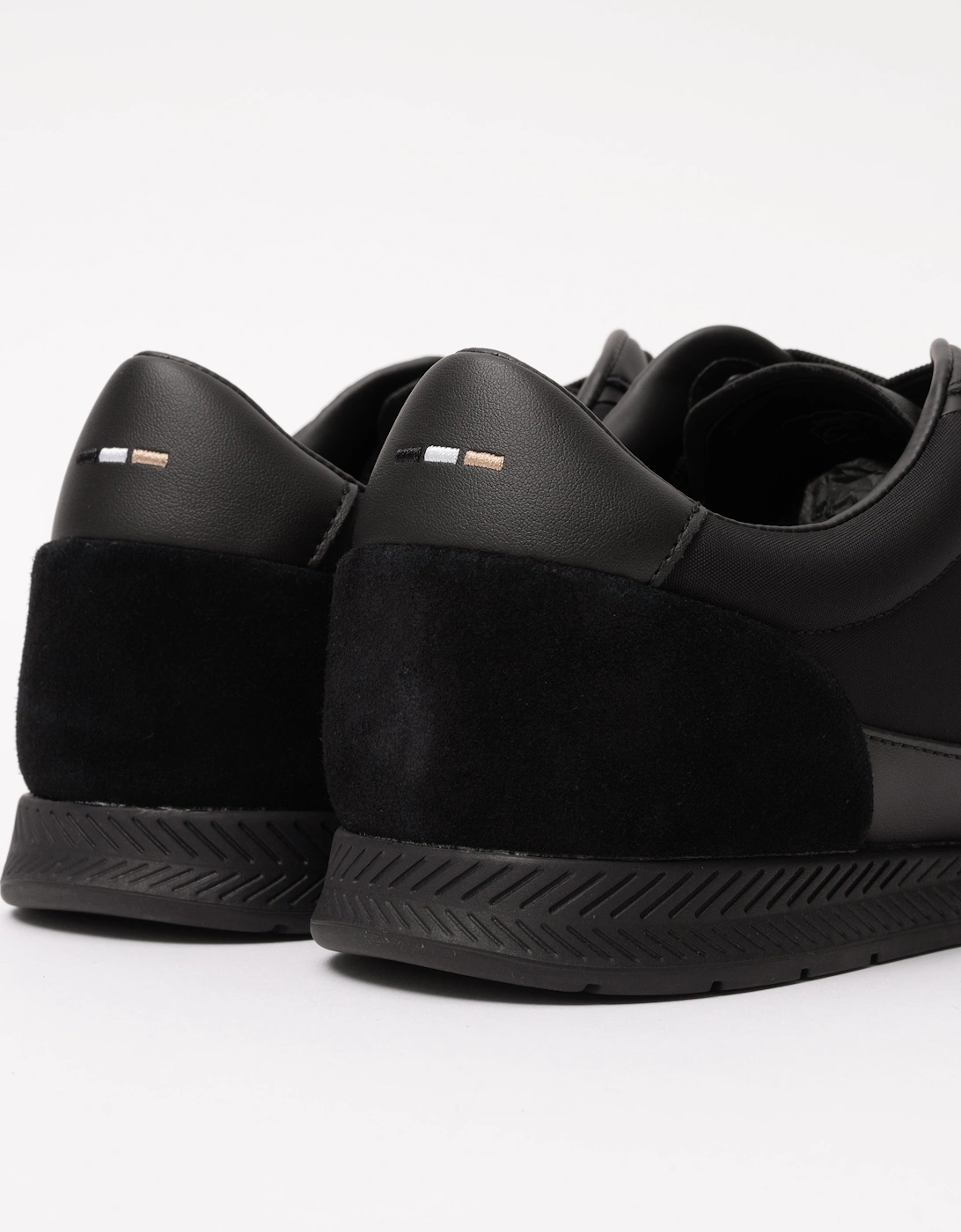 BOSS Orange Nitan Mens Low-top trainers with suede and faux leather - Black 005
