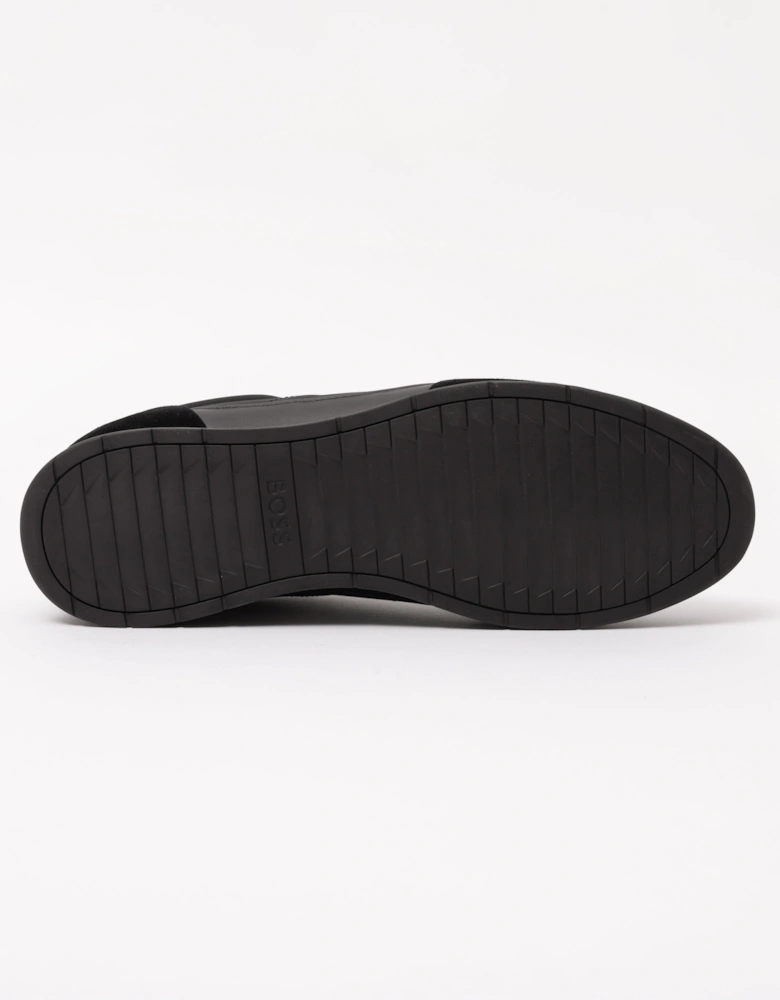 BOSS Orange Nitan Mens Low-top trainers with suede and faux leather - Black 005
