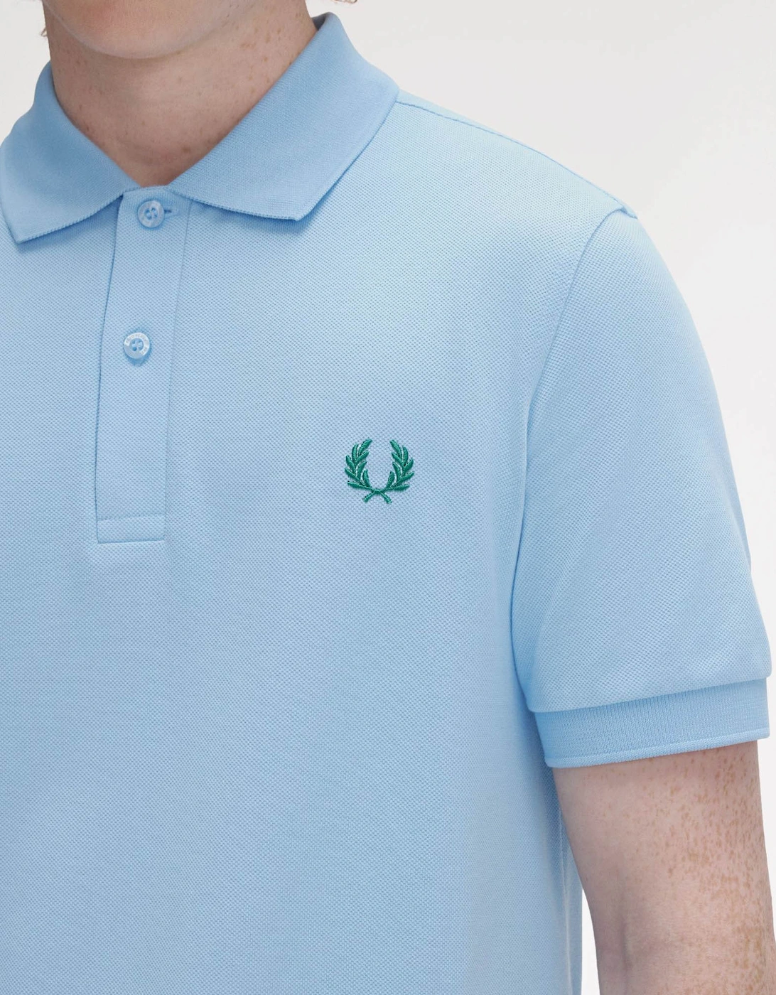 Mens Plain Signature Polo Shirt - Track Blue/Sport Green Z64