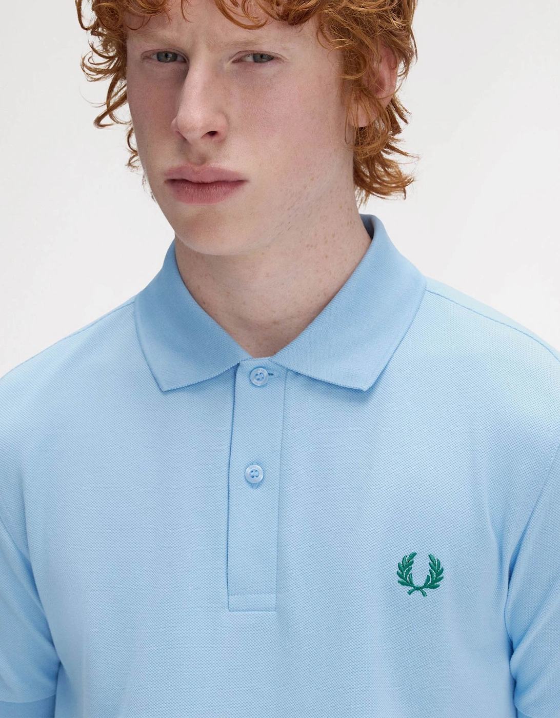 Mens Plain Signature Polo Shirt - Track Blue/Sport Green Z64