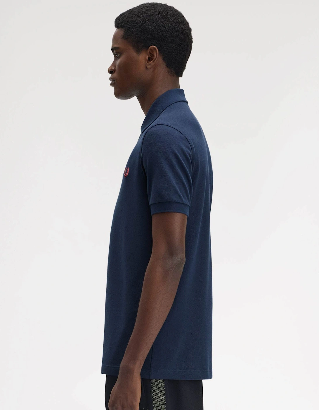 Mens Plain Signature Polo Shirt - Tennis Blue/Flamingo Tan Z66