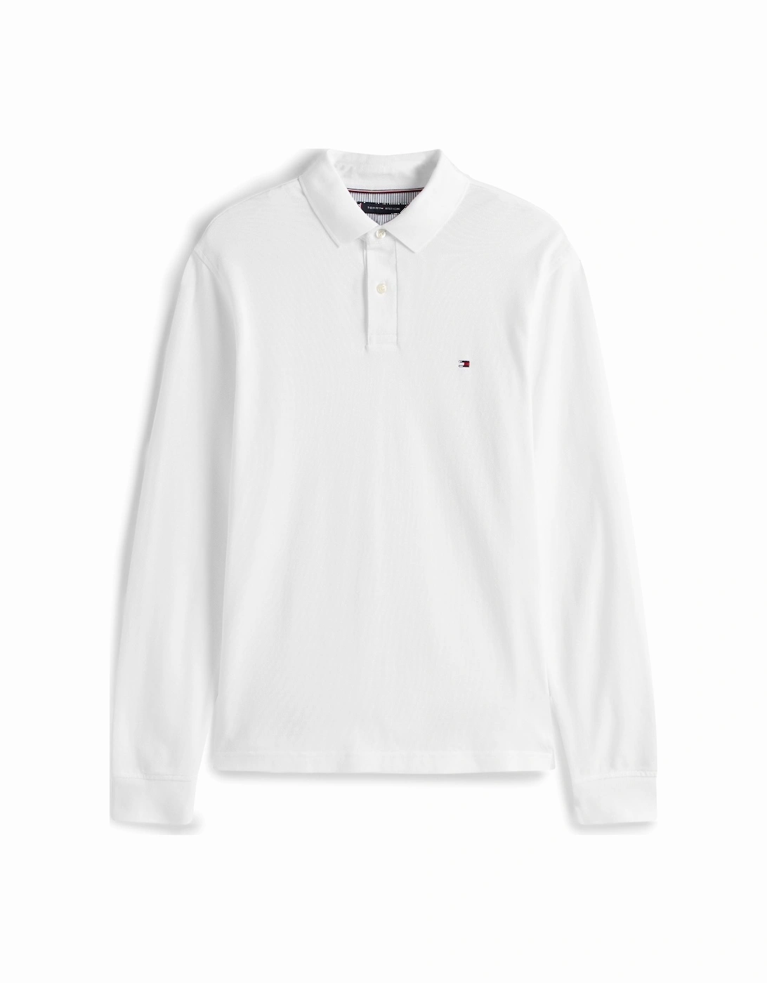 1985 Regular Long Sleeve Mens Polo Shirt - White