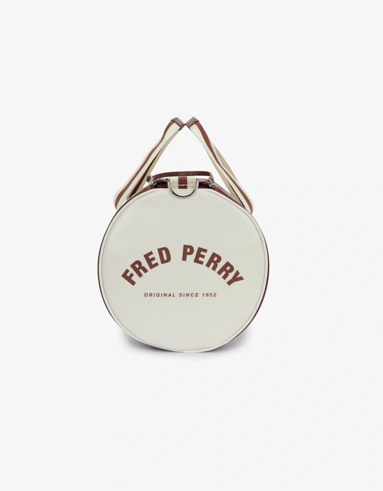 Recycled Polyester Classic Barrel Bag - Tan/Ecru J89