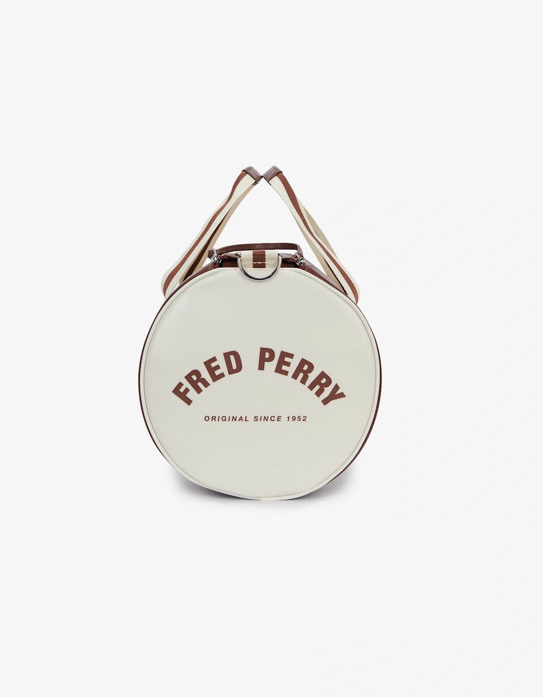 Recycled Polyester Classic Barrel Bag - Tan/Ecru J89