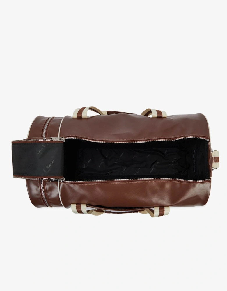 Recycled Polyester Classic Barrel Bag - Tan/Ecru J89