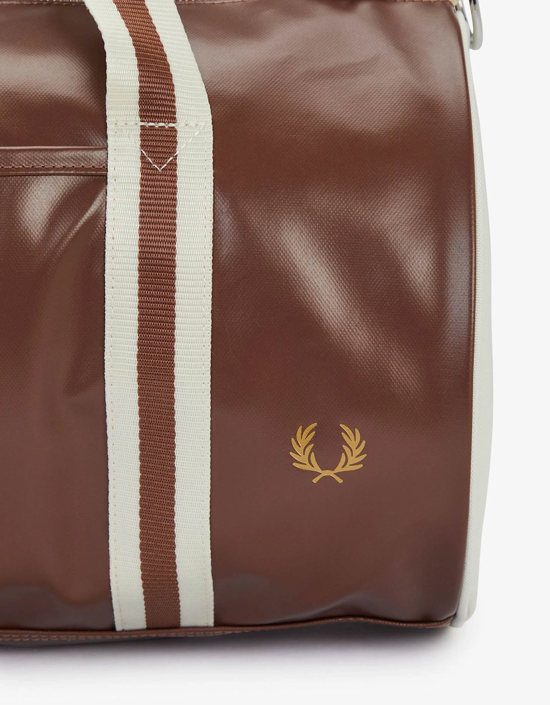 Recycled Polyester Classic Barrel Bag - Tan/Ecru J89