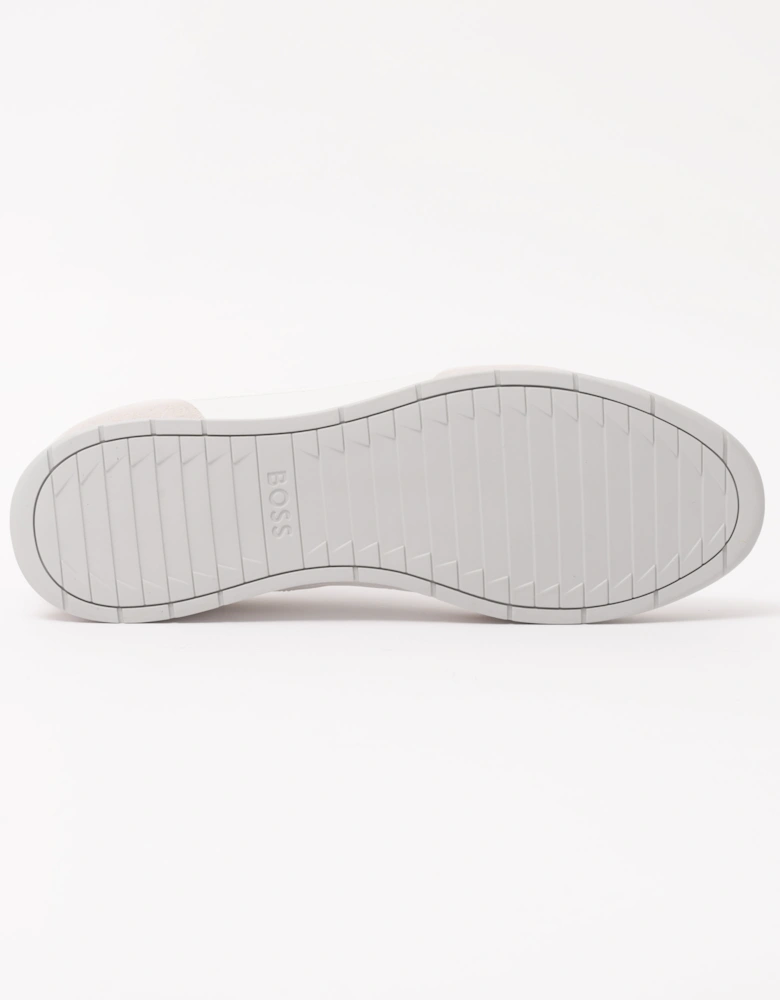 BOSS Orange Nitan Mens Low-top trainers with suede and faux leather - Open White 143