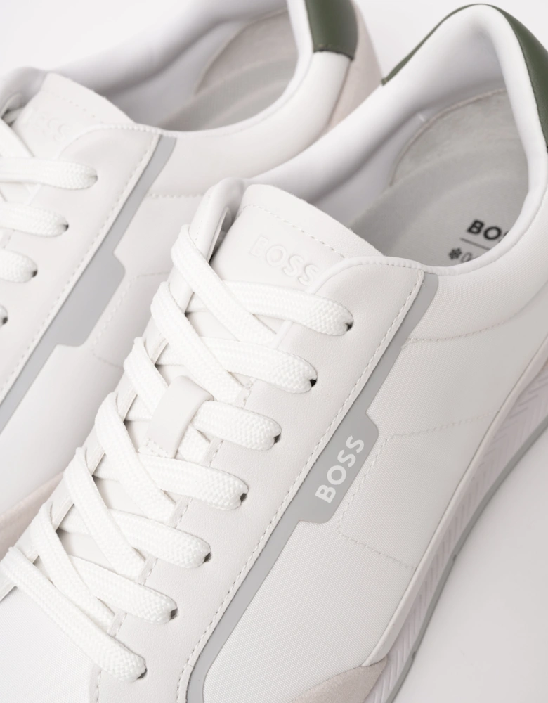 BOSS Orange Nitan Mens Low-top trainers with suede and faux leather - Open White 143