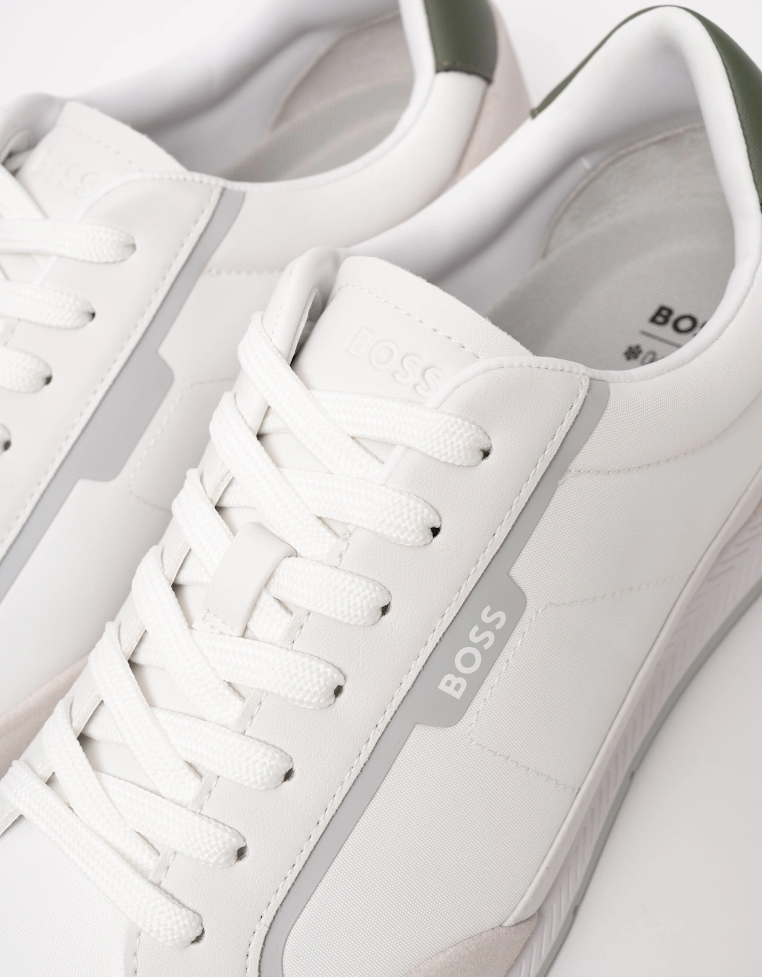 BOSS Orange Nitan Mens Low-top trainers with suede and faux leather - Open White 143