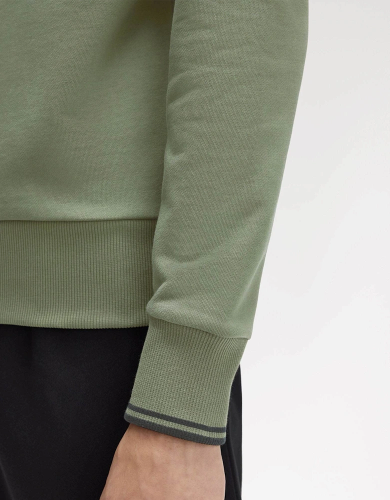 Mens Crew Neck Sweatshirt - Laurel Wreath Green/Black/Black Z50