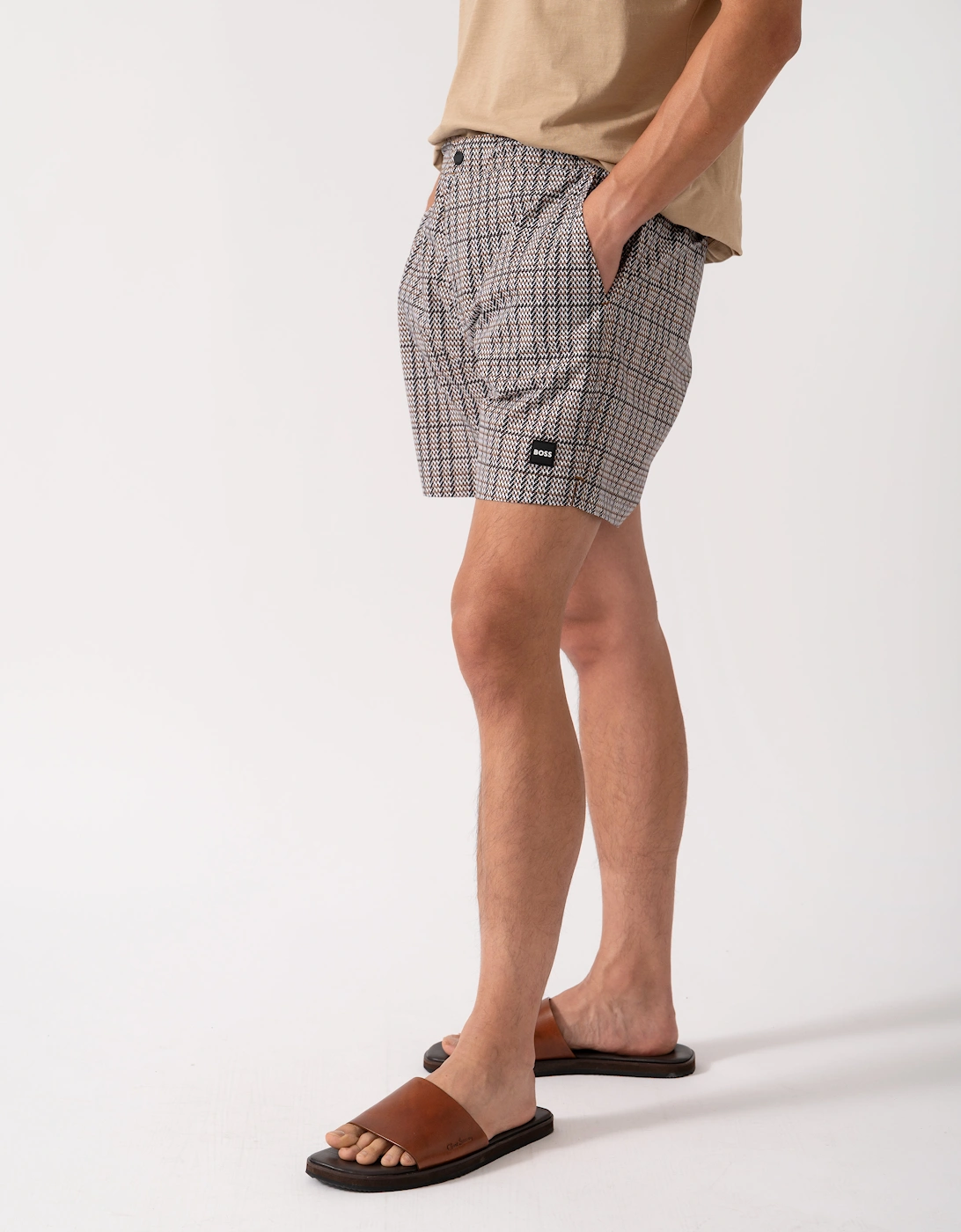 BOSS Orange Mens Beach-to-Bar Swim Shorts - Black 001