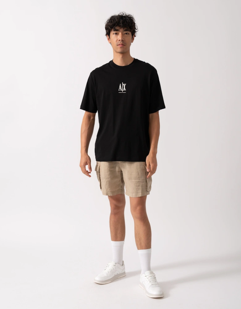 Mens Embroidered A|X Centre Logo T-Shirt - Black UC001