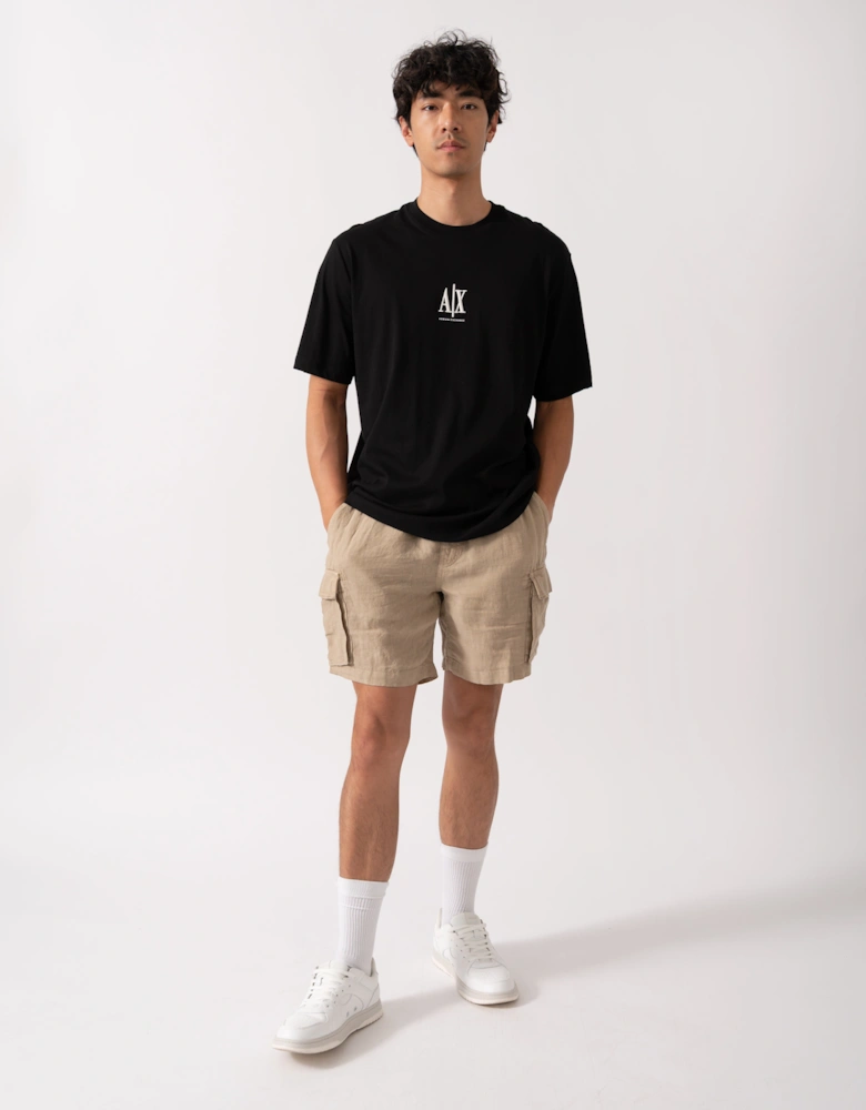 Mens Embroidered A|X Centre Logo T-Shirt - Black UC001
