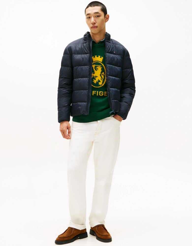 Mid Weight Mens Quilted Stand Collar Jacket - Desert Sky