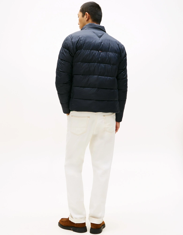 Mid Weight Mens Quilted Stand Collar Jacket - Desert Sky