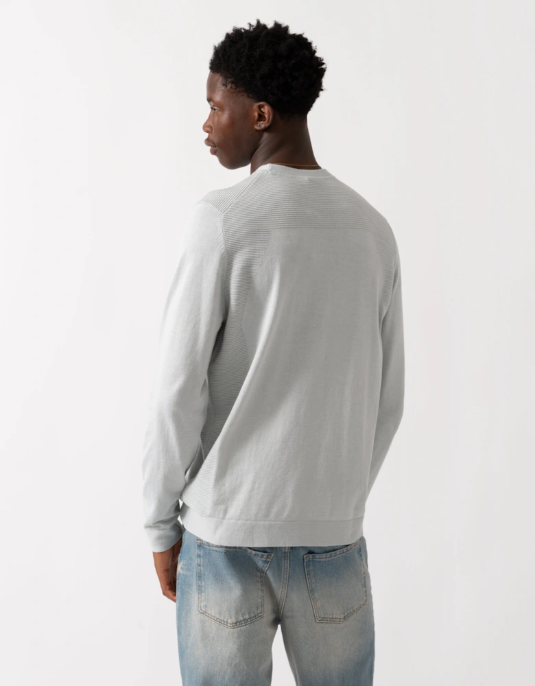 BOSS Green Momentum-Lite Mens Crew Neck Jumper - Light/Pastel Grey 054