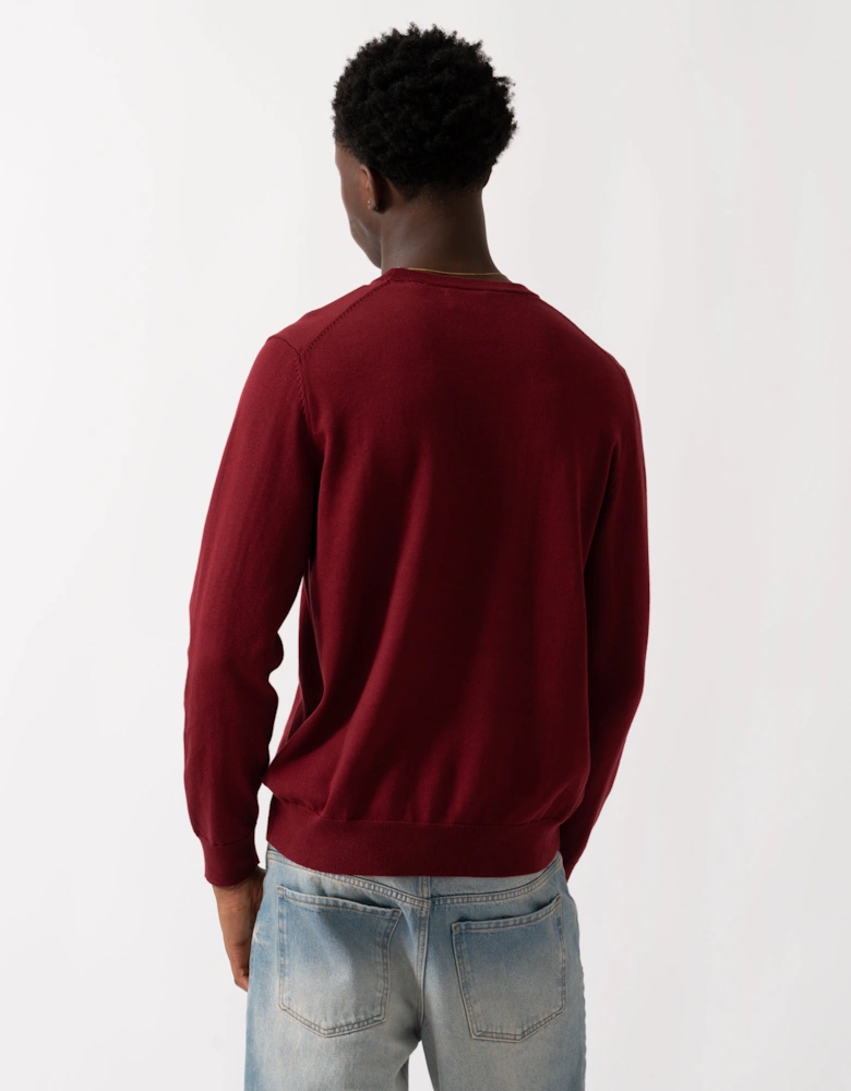 Mens Classic Cotton Crew Neck Jumper - 604 Plumped Red