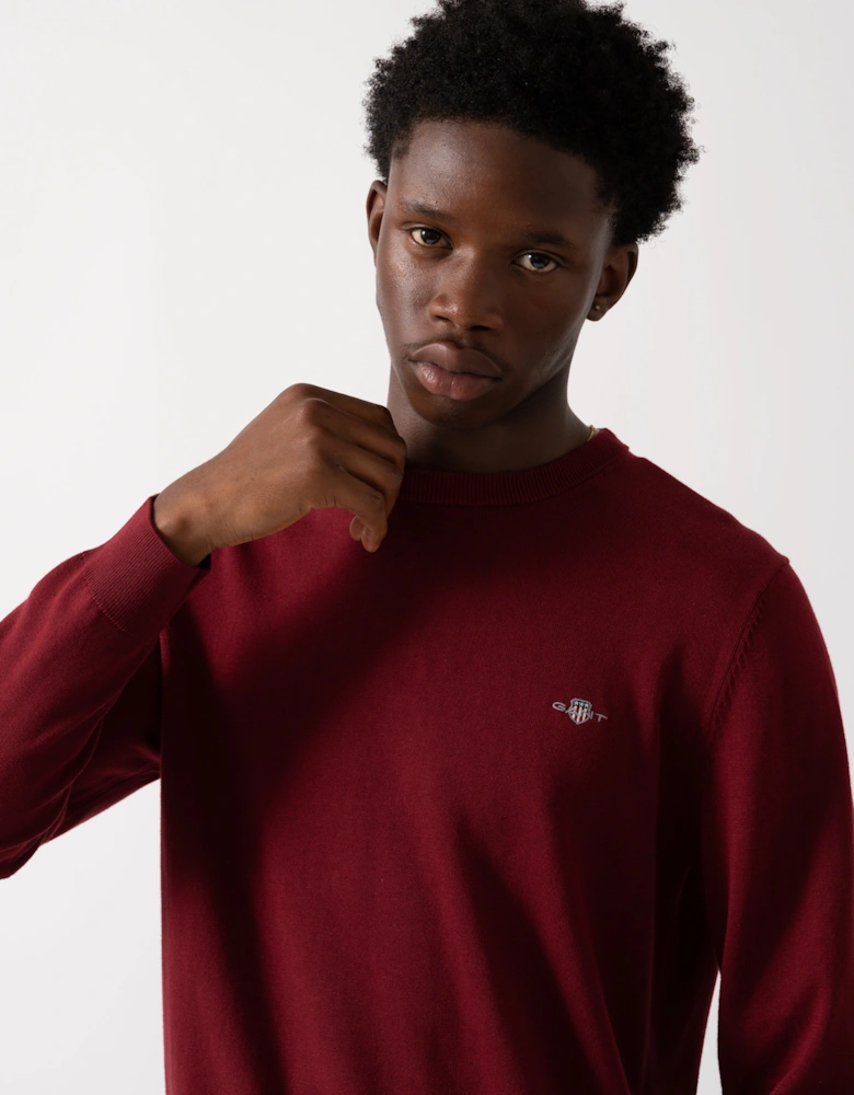 Mens Classic Cotton Crew Neck Jumper - 604 Plumped Red