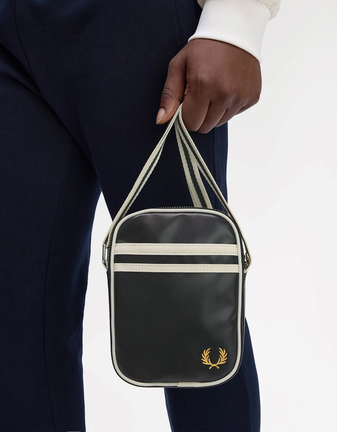 Classic Small Side Bag - Night Green/Ecru T11