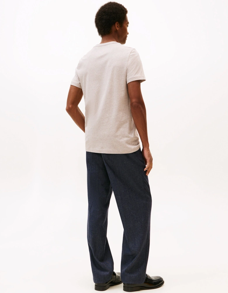 Tommy Logo Basic Mens T-Shirt - Heathered Pebble
