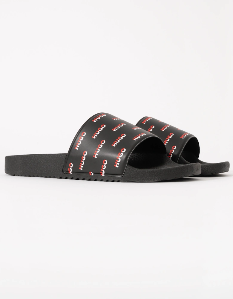 HUGO Timein_slid_lgal Mens Slides 50548659 - Black 001