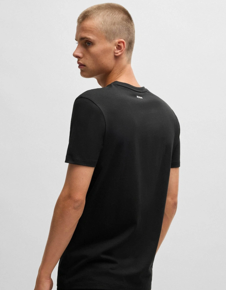 HUGO-V 2-Pack Mens V-Neck T-Shirts in Stretch Cotton  - White/Black 960