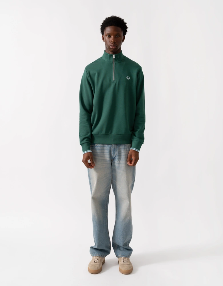 Mens Half Zip Sweatshirt - Sport Green/Track Blue Z59