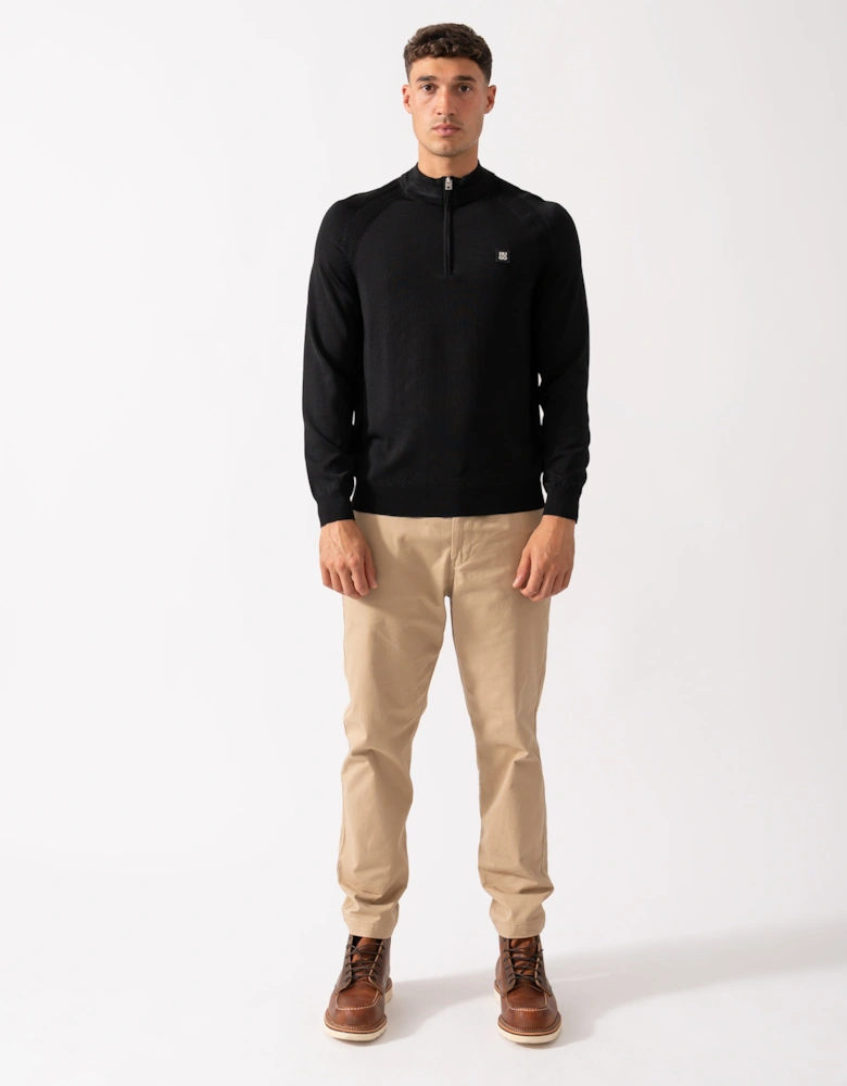 HUGO Sayford Mens 1/4 Zip Jumper - Black 001