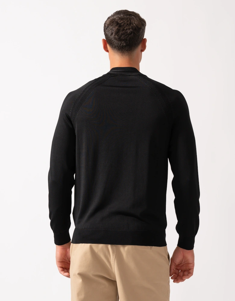 HUGO Sayford Mens 1/4 Zip Jumper - Black 001
