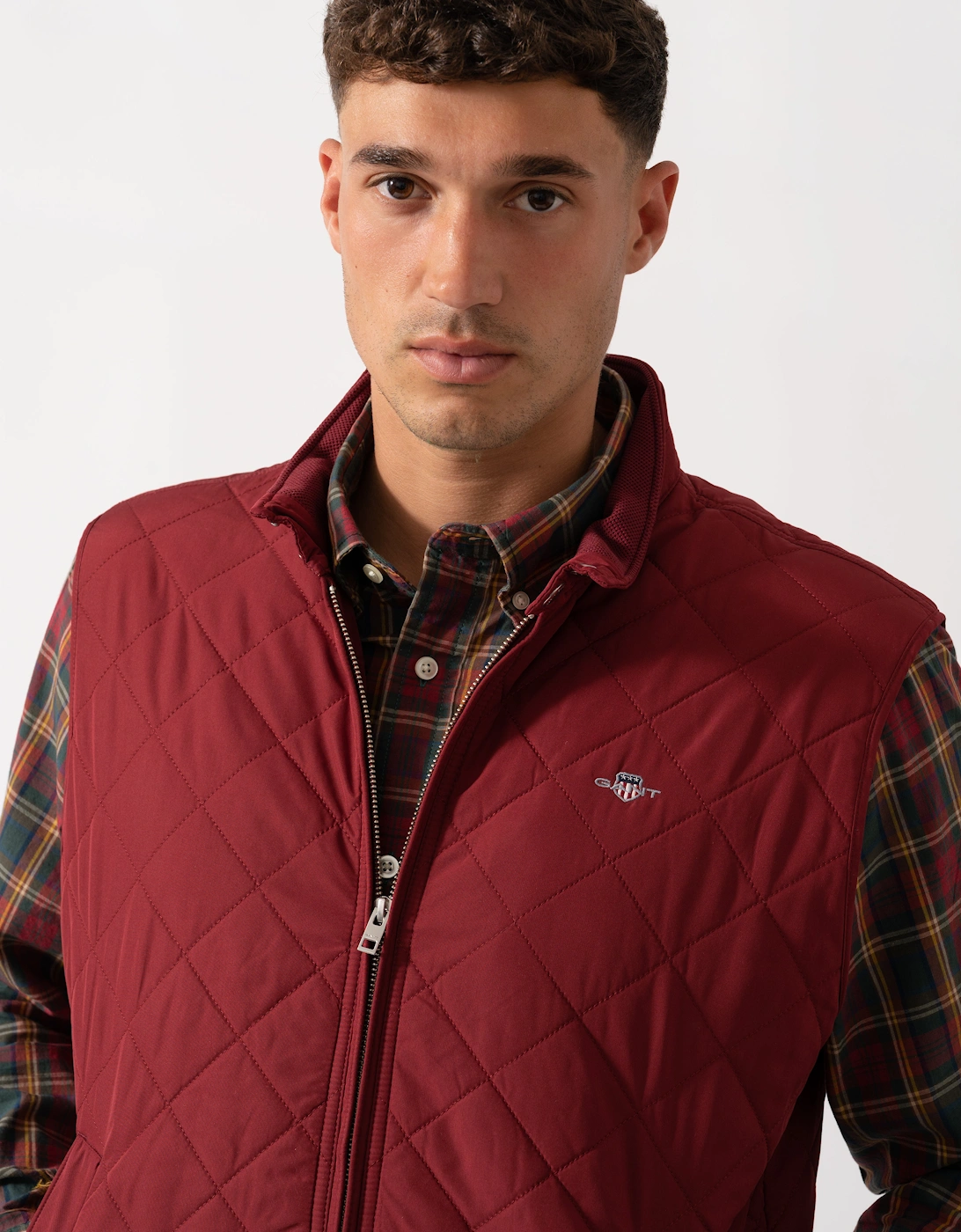 Mens Quilted Windcheater Vest - 604 Plumped Red