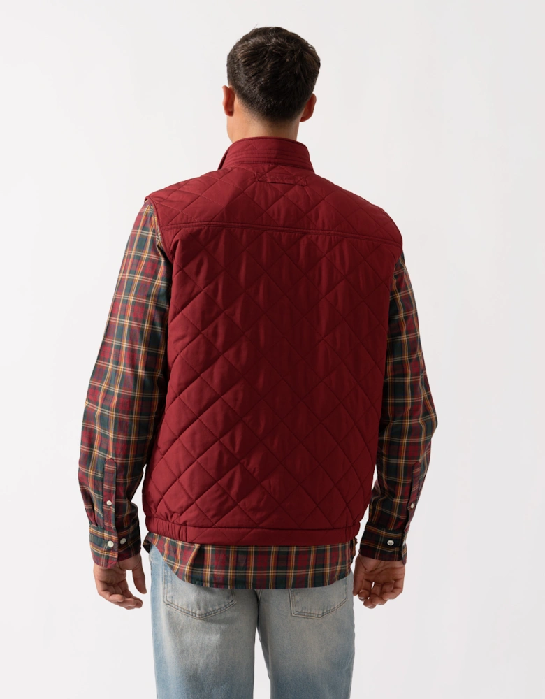 Mens Quilted Windcheater Vest - 604 Plumped Red