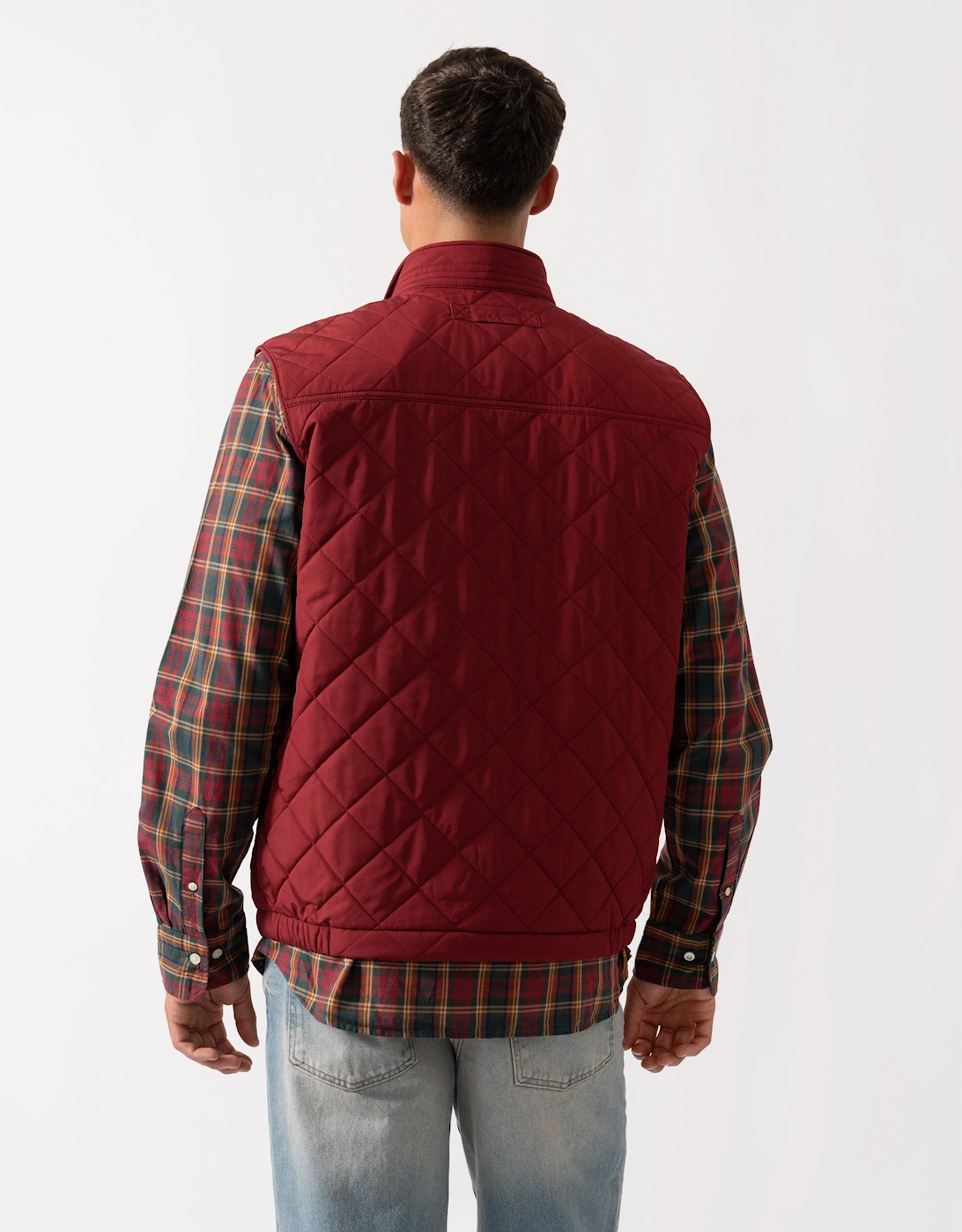Mens Quilted Windcheater Vest - 604 Plumped Red