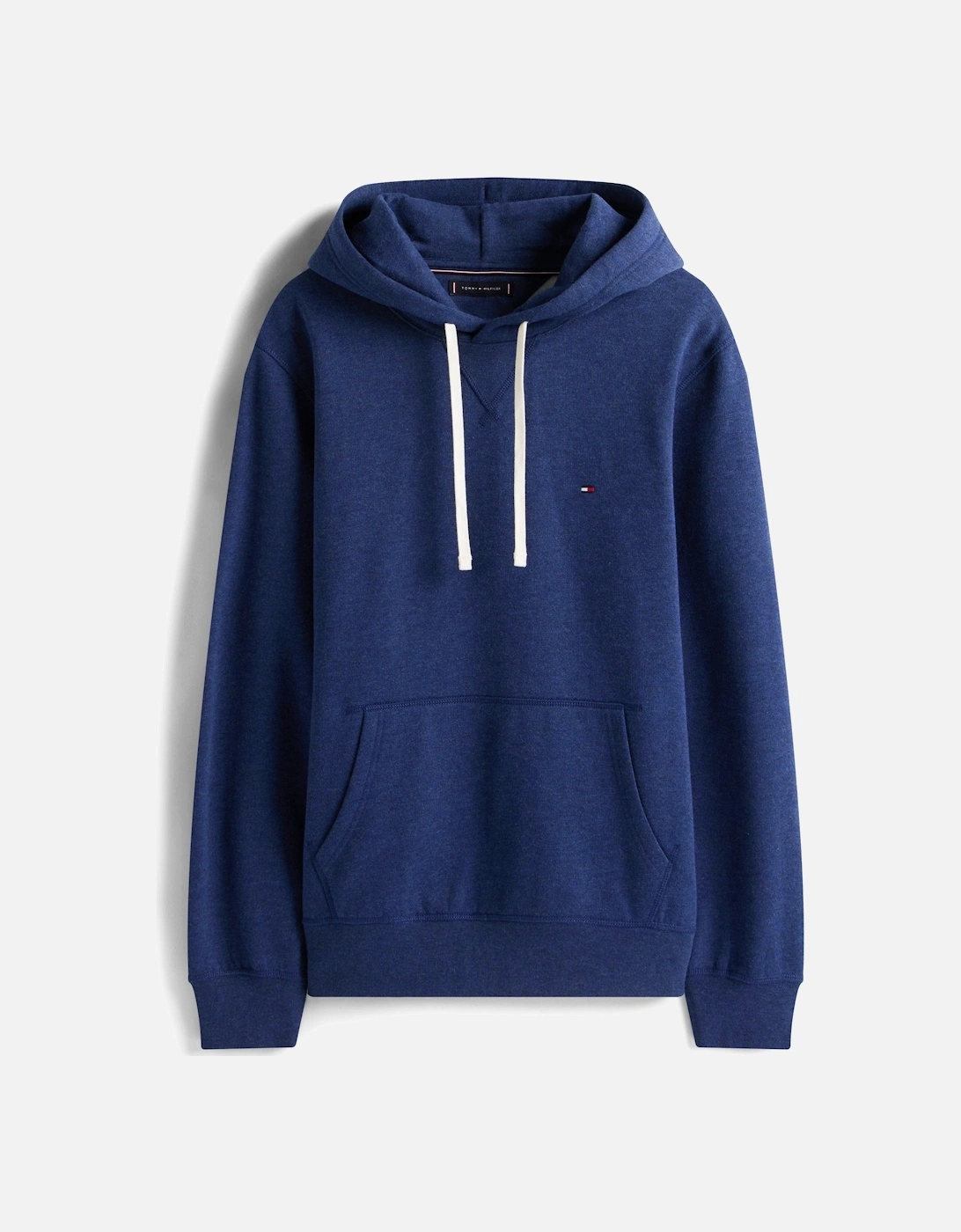 Essential Flag Embroidery Mens Fleece Hoodie - Heathered Blue