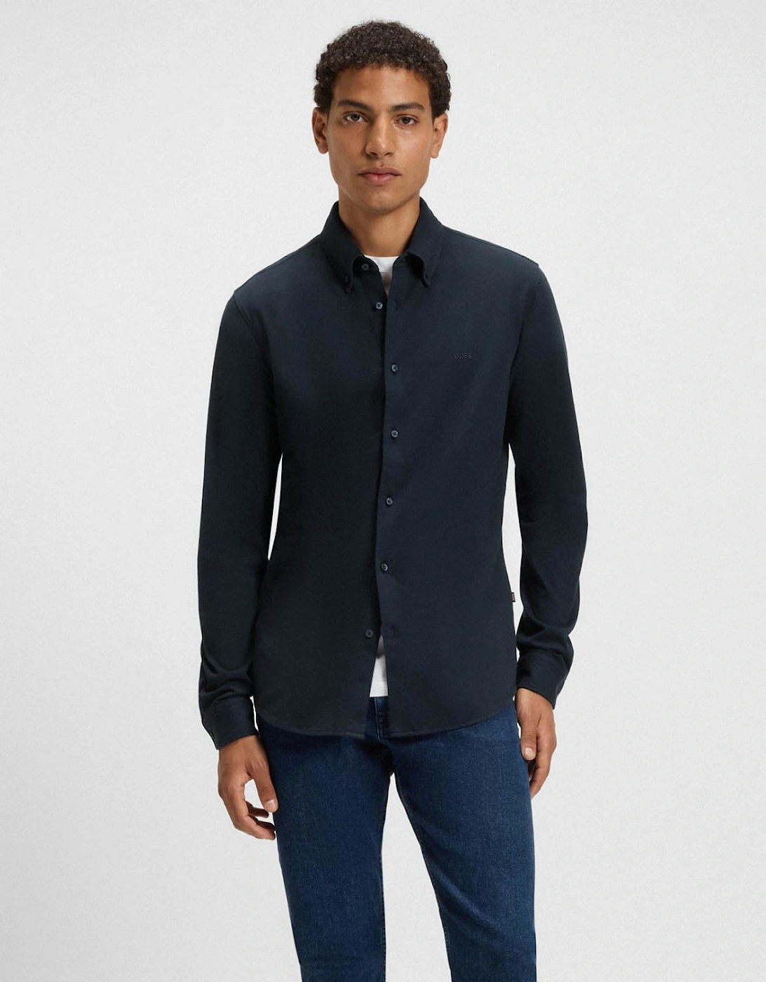 BOSS Orange Myjersey Mens Shirt - Dark Blue 404