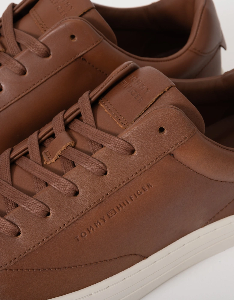 Premium Dress Full-Grain Leather Mens Cupsole Trainers - Winter Cognac