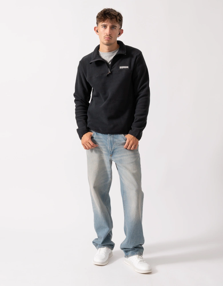 Dergana Mens Half Zip Sweatshirt - Black Beauty 941
