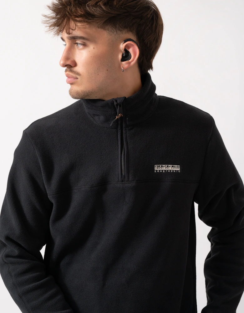 Dergana Mens Half Zip Sweatshirt - Black Beauty 941