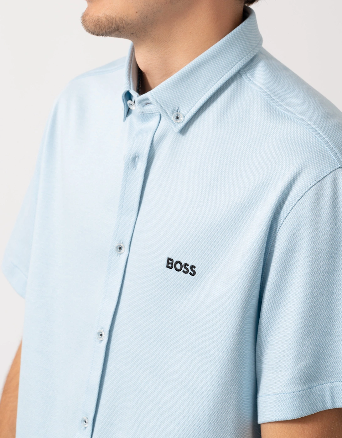 BOSS Green B_Motion Mens Short Sleeve Shirt 50544784 - Light/Pastel Blue 451
