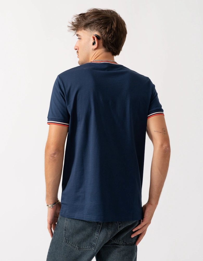 Mens Twin Tipped T-Shirt - Tennis Blue/Silky Peach/Flamingo Tan Z57