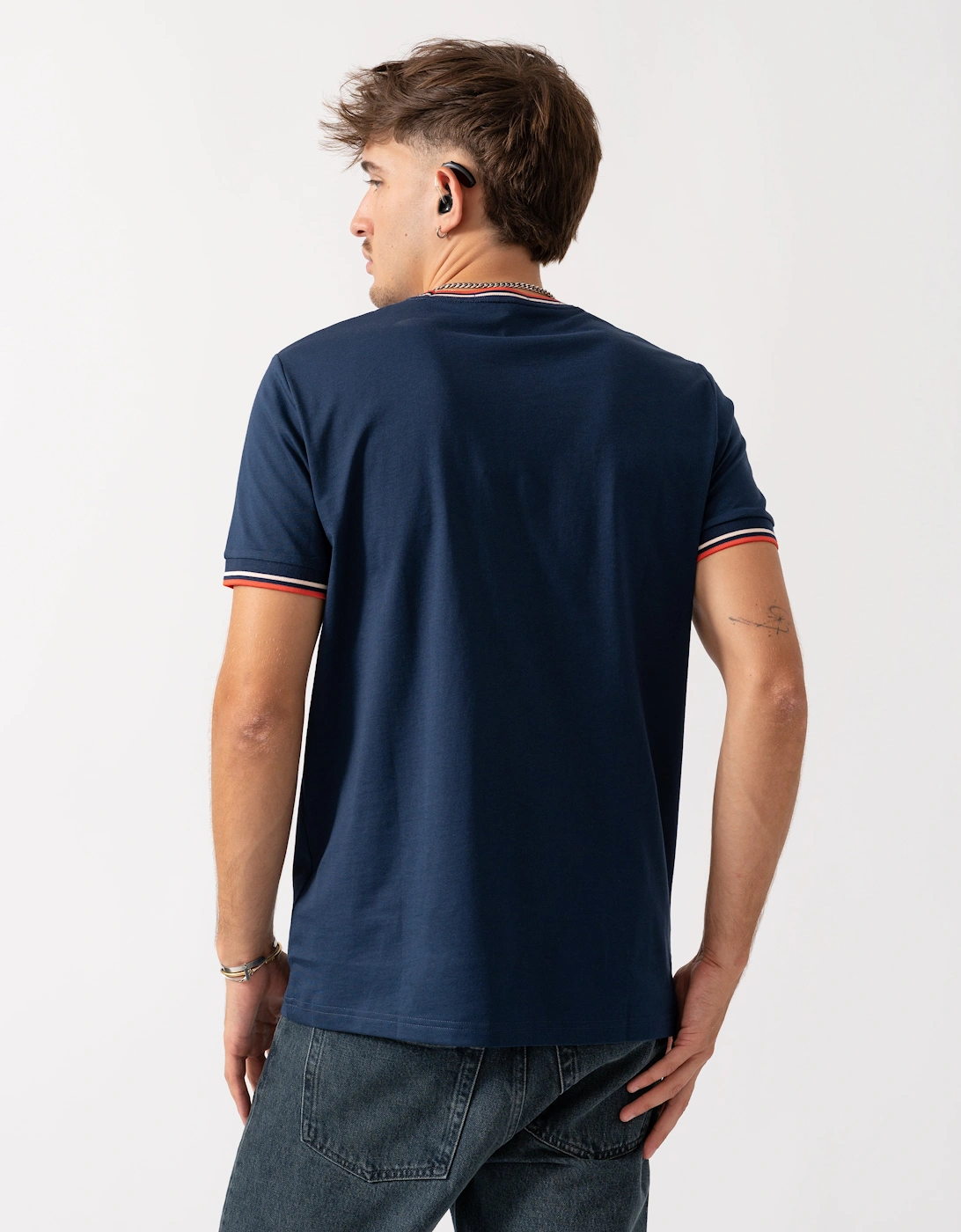 Mens Twin Tipped T-Shirt - Tennis Blue/Silky Peach/Flamingo Tan Z57