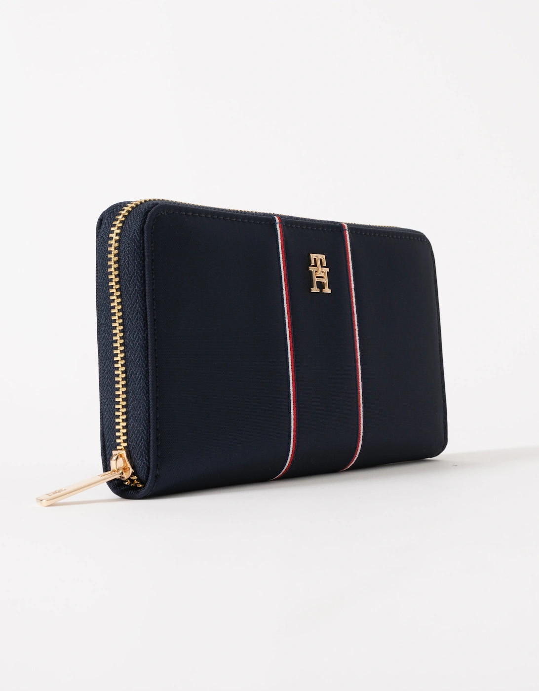 TH Icon Corp Large Zip-Around Womens Nylon Wallet - Blue Corp