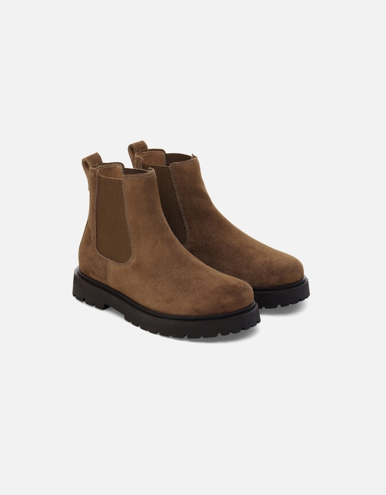 Highwood Slip On Mid Womens Suede Boots - Dark Tea