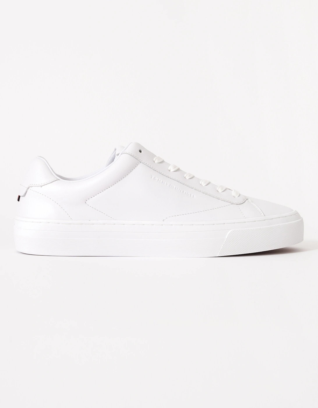 Premium Dress Nappa Leather Mens Cupsole Trainers - White