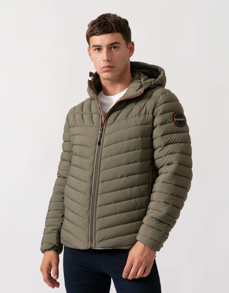 A-Lapaz Mens Hooded Puffer Jacket - Tea Leaf G0A