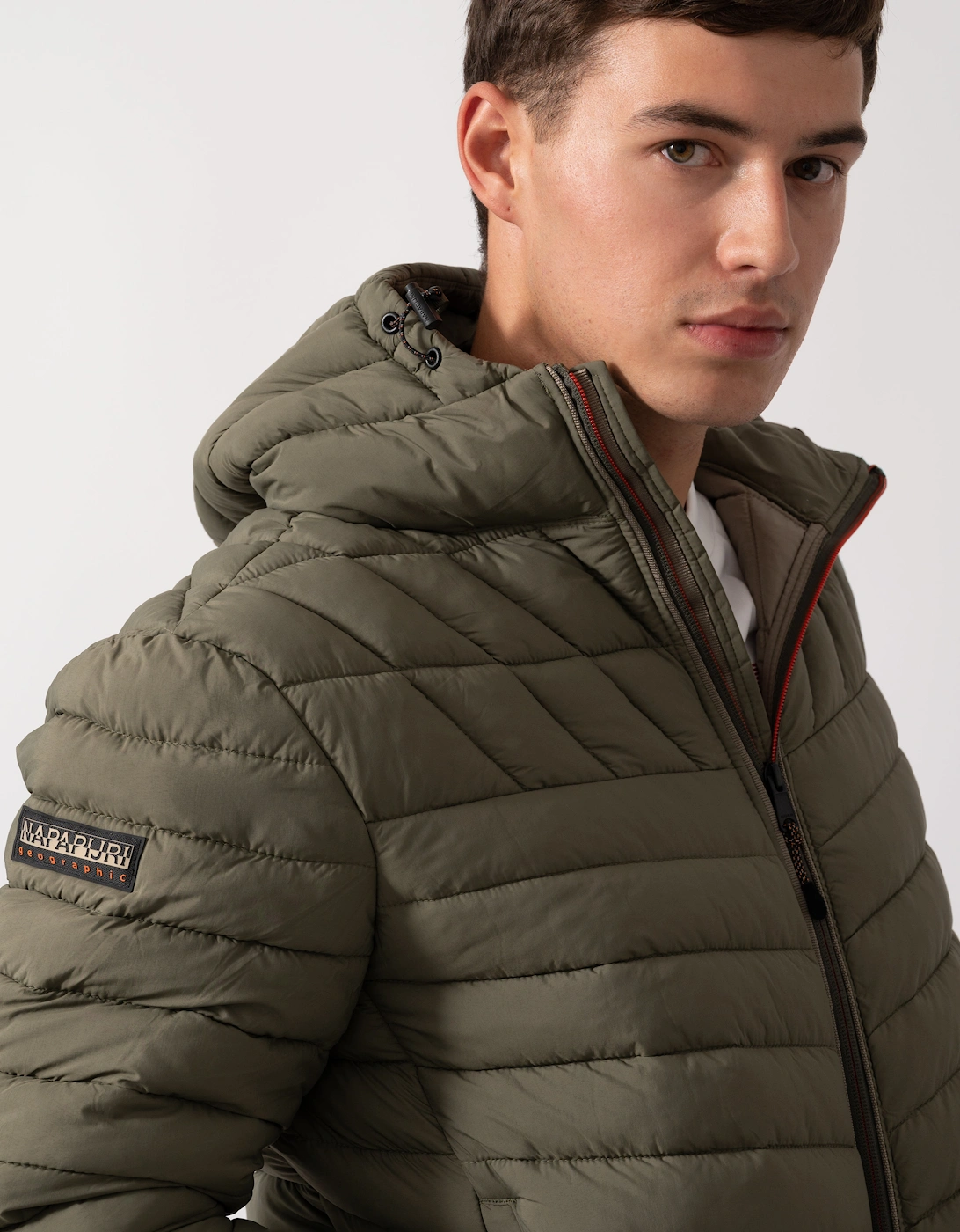 A-Lapaz Mens Hooded Puffer Jacket - Tea Leaf G0A